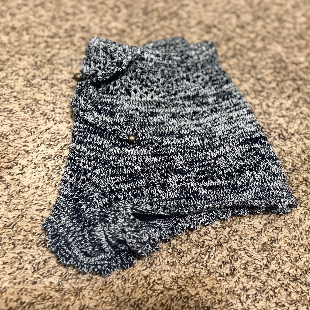 Black and White Knit Shorts